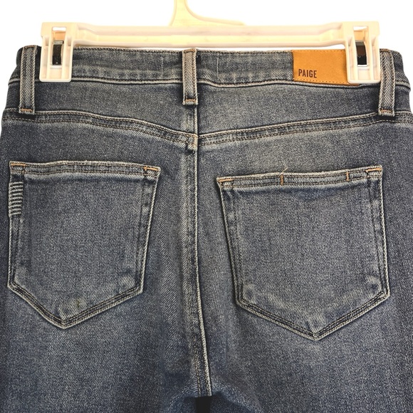 PAIGE Cindy Straight Leg Ankle Jeans Denim Speak Easy Destructed Sz 25 - Picture 6 of 15